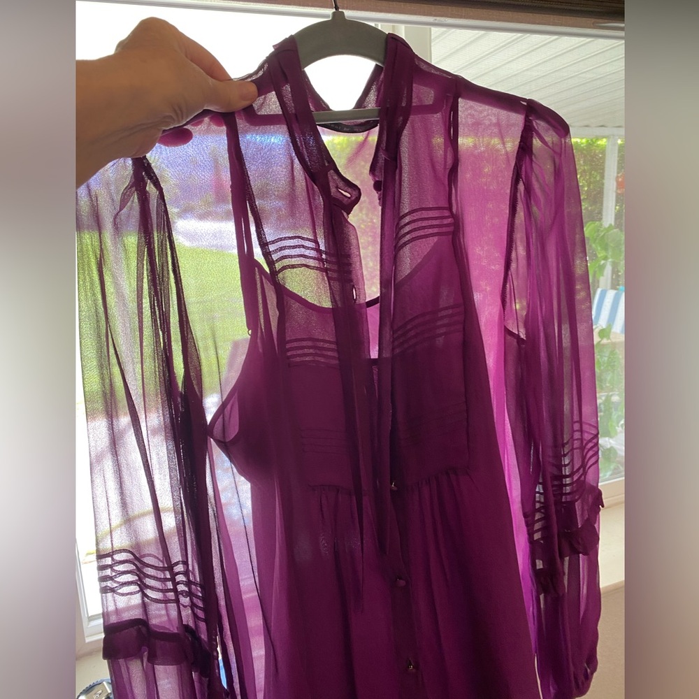 Development By Erica Davies, Sheer Fuscia Silk Bl… - image 4